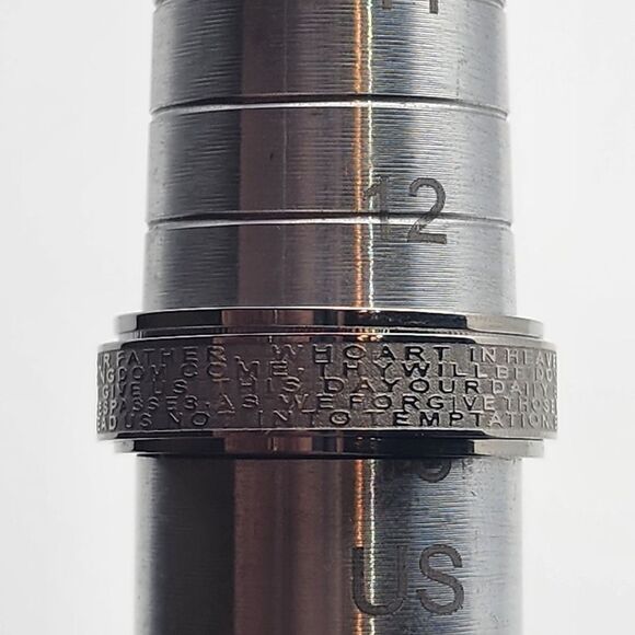 King Will Silver Tone The Lord's Prayer Fidget Ring (13) - Picture 7 of 7
